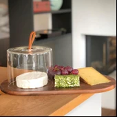 Philippi Walnut Cam Kapaklı Peynir Tabağı thumbnail 2