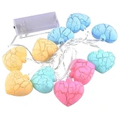 10lu Renkli Kalp Şeklinde Dekoratif Dolama Led Aydınlatması thumbnail 1