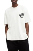 Erkek Baskılı Oversize T-shirt - Beyaz - 1