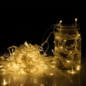 10 Metre 100 Ledli 8 Fonksiyonlu Dekoratif Lambader Sarı Lamba thumbnail 2