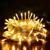 10 Metre 100 Ledli 8 Fonksiyonlu Dekoratif Lambader Sarı Lamba thumbnail 3