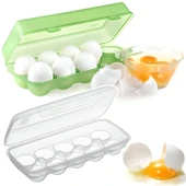 12li Şeffaf Kapaklı Kilitli Yumurta Saklama Kabı Kutusu Aparatı thumbnail 2