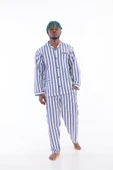 Kocabey 4007 Uzun Kol Çizgili Gaffur Erkek Pijama Takım - 4