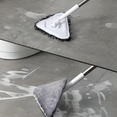 Teleskopik Saplı 150 cm Üçgen Mop Cam Duvar Tavan Fayans Parke Temizleyici Mop thumbnail 6