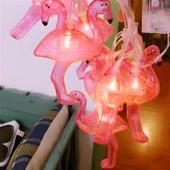 10lu Pilli Led Flamingo Dekoratif Işık Zinciri Aydınlatma 1,5 Mt - 3