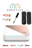 Homatics Box R 4k Plus Rose Gold Android Tv Box 4gb/32gb + M8 Air Mouse + Siyah Type-C Dvb-S Tuner 3’Lü Set - 1