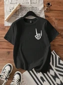 Baskılı T-shirt - Siyah thumbnail 1