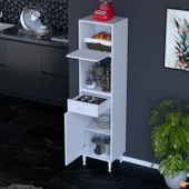 Modilayn VİO Çok Amaçlı Dolap: (40x163.4x32,5 cm) ölçülerinde, çekmeceli ve kapaklı mutfak dolabı. thumbnail 2