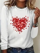 Kadın Uzun Kollu Bisiklet Yaka Baskılı Viskon Bluz thumbnail 1