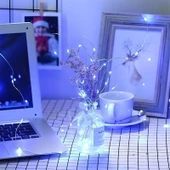 Pilli 5 metre Dekoratif Peri Led Beyaz Aydınlatma Süsleme Lambası - 1