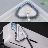 Teleskopik Saplı 150 cm Üçgen Mop Cam Duvar Tavan Fayans Parke Temizleyici Mop thumbnail 5