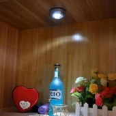 Kablosuz Spot Pilli Dokunmatik Led Lamba 3 Ledli Dolap Lambası - 2