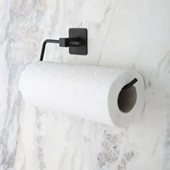 Kendiliğinden Yapışkanlı Siyah Paslanmaz Metal Rulo Havluluk Aparat thumbnail 1