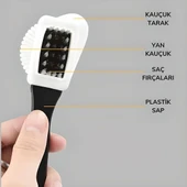 Çift Taraflı Pratik Taşınabilir Süet Nubuk Deri Çizme Bot Ayakkabı Temizleme Bakım Fırçası - 3