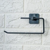 Kendiliğinden Yapışkanlı Siyah Paslanmaz Metal Rulo Havluluk Aparat thumbnail 5