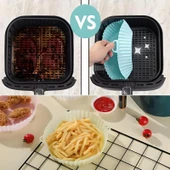 Renkli Isıya Dayanıklı Yıkanılabilir Silikon Fırın Ve Airfryer Yuvarlak Model Pişirme Matı Vizon thumbnail 3