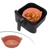 Renkli Isıya Dayanıklı Yıkanılabilir Silikon Fırın Ve Airfryer Yuvarlak Model Pişirme Matı Vizon thumbnail 1