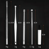 6 Parça Paslanmaz Çelik Kulak Balmumu Toplayıcı Çıkarıcı Temizleyici Bakımı Çubuk Seti thumbnail 4