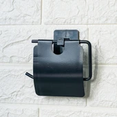 BUFFER® Kendiliğinden Yapışkanlı Siyah Paslanmaz Metal Kapaklı Tuvalet Kağıtlığı Aparatı thumbnail 4