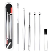 6 Parça Paslanmaz Çelik Kulak Balmumu Toplayıcı Çıkarıcı Temizleyici Bakımı Çubuk Seti thumbnail 1