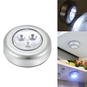 Kablosuz Spot Pilli Dokunmatik Led Lamba 3 Ledli Dolap Lambası - 1