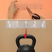 5′li Güçlü Yapışkanlı Şeffaf Duvar Askısı Banyo Mutfak Düzenleyici Pratik Askılık thumbnail 3