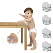 Bebek Çocuk Yumuşak ve Esnek Dairesel Şeffaf Yapışkanlı Güvenlik Köşe Koruyucu (4 Adet) thumbnail 1