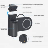 SS18 MagSafe ile Uyumlu Bluetooth Telefon Deklanşör Grip Yayıncı Fotoğrafçılar  Gezginler İçin - 4