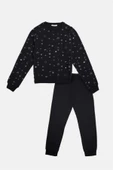 Eros 29223 Siyah Pamuklu Uzay Desenli Çocuk Pijama Takımı - 1