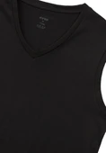 Eros 031 2'Li Paket Siyah Süprem V Yaka Sıfır Kol Erkek Atlet thumbnail 3