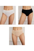 Eros 710 Karışık Pamuklu 3'Lü Paket Yüksek Bel Slip thumbnail 1