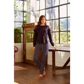 Eros 27510 Siyah Pamuklu Yuvarlak Yaka Kadın Pijama Takımı - 1
