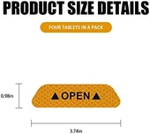 Araba Kapı Açık Uyarı Reflektörü Etiket Sticker 4'lü 9.5x2.5cm Sarı - 5