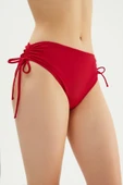 Eros 2513 Kırmızı Yanı Büzgülü İpli Bikini Altı thumbnail 3