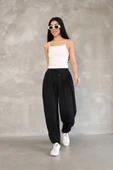 Osy Modal Yumuşak Dokulu Kumaş Şalvar Pantalon - Siyah - 1