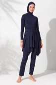 Pierre Cardin 231916 Lacivert Uzun Kollu Volanlı Tesettür Mayo Takım thumbnail 1