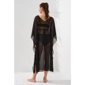 Pierre Cardin 231803 Siyah V Yaka Elbise Pareo thumbnail 1