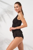 Pierre Cardin 231501 Siyah Mara Kruvaze Formlu Tankini Takım - 5