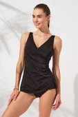 Pierre Cardin 231501 Siyah Mara Kruvaze Formlu Tankini Takım - 4