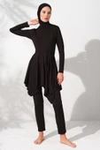 Pierre Cardin 231916 Siyah Uzun Kollu Volanlı Tesettür Mayo Takım thumbnail 1