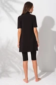 Pierre Cardin 231902 Siyah Desenli Yarımkol Tesettür Mayo Takım - 2