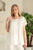 Limissi 23201 Ekru Renk Kadın Lohusa Pijama Takımı thumbnail 2