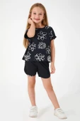 ARNETTA KISA KOLLU PAMUKLU LIZ ÇOCUK ŞORT TAKIM SİYAH thumbnail 4