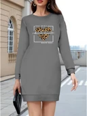 Kadın Uzun Kollu Bisiklet Yaka Desenli Viskon Iki Iplik Bluz thumbnail 1