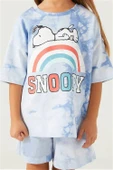 SNOOPY KIZ ÇOCUK ŞORT TAKIM MAVİ - 2