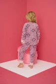 Pijamood 4160 Lila  Polar Uzun Kollu Kız Çocuk Pijama Takımı - 2