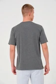 Erkek 24/1 Düz A Kalite Oversize T-shirt - Antrasit thumbnail 2