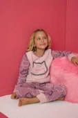 Pijamood 4160 Lila  Polar Uzun Kollu Kız Çocuk Pijama Takımı - 1