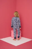 Pijamood 4177 Mavi Polar Uzun Kollu Kız Çocuk Pijama Takımı thumbnail 3