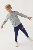 Roly Poly 3206 Gri Pamuklu Uzun Kol Erkek Çocuk Pijama Takımı thumbnail 4